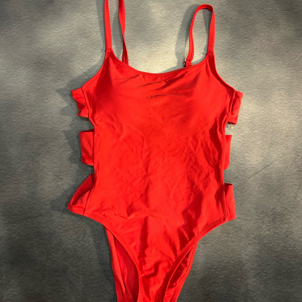 Sexy Red One Piece Swimsuit With Side Cutouts Baywatch Style Swimwear